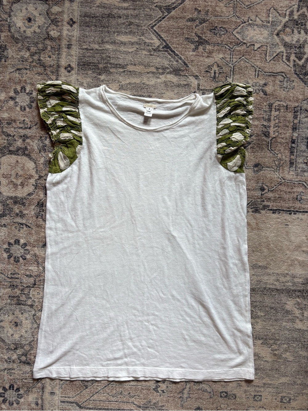 Dosa green white polka dot spotted blouse 100% cotton size 4